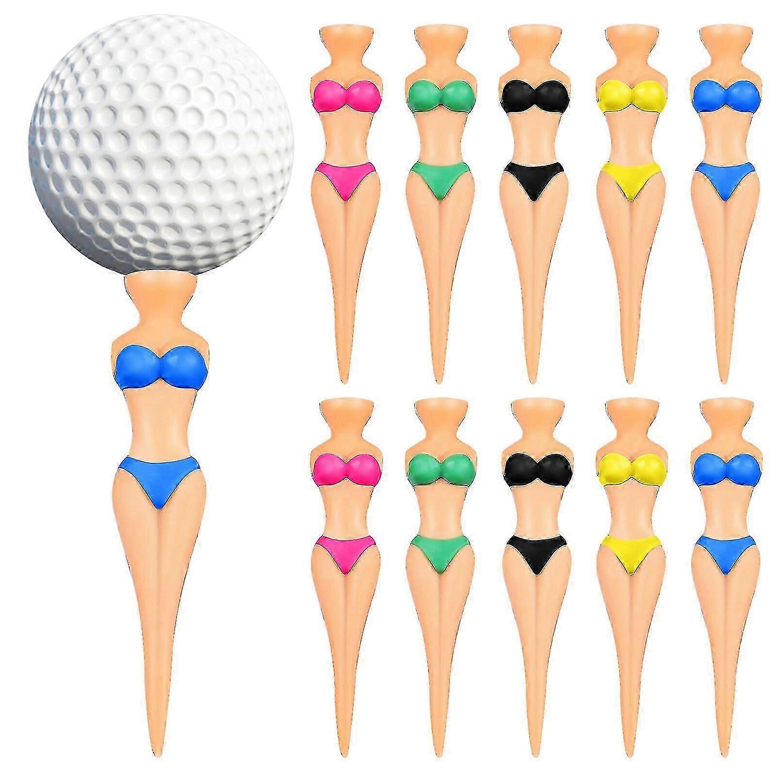 10-Pack Creative Bikini Lady Shaped Golf Tees for Fun Practice and Training Accessories on the Course