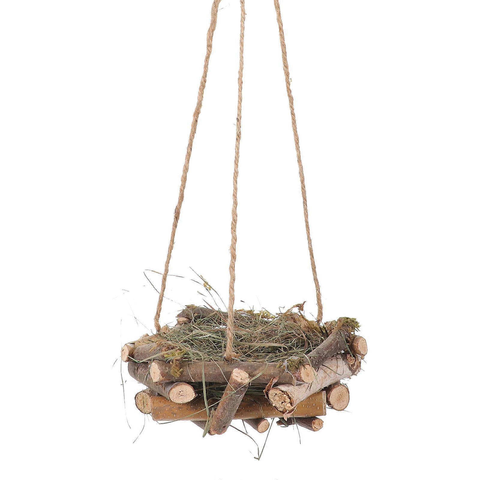 Bird Nest Straw Woven Bird Nest Decor for 4Pcs Hanging Pendant Craft