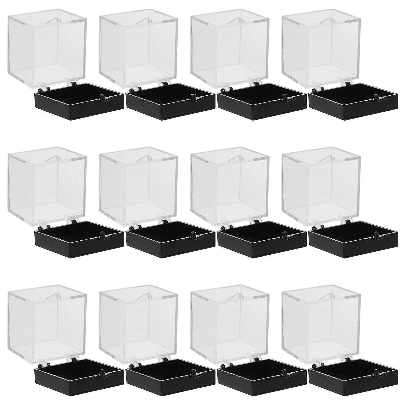 Specimen Collection Box Transparent Plastic Square Display Case 48Pcs