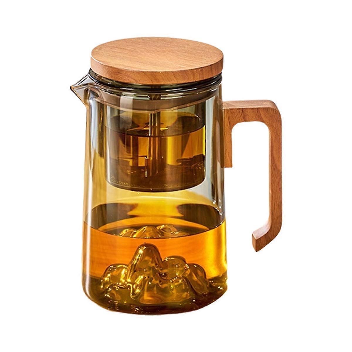 Coffee Pot with Filter Glass High Temperature Resistance Filtration Separation Teapot One Click Filt
