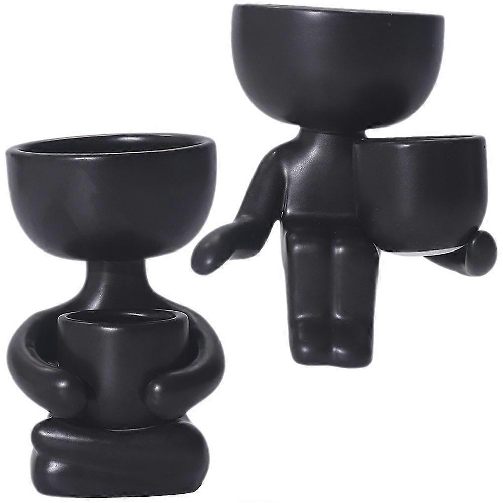 Ceramic Succulent Plant Pots Unique Planter Pots for Decor 4Pcs