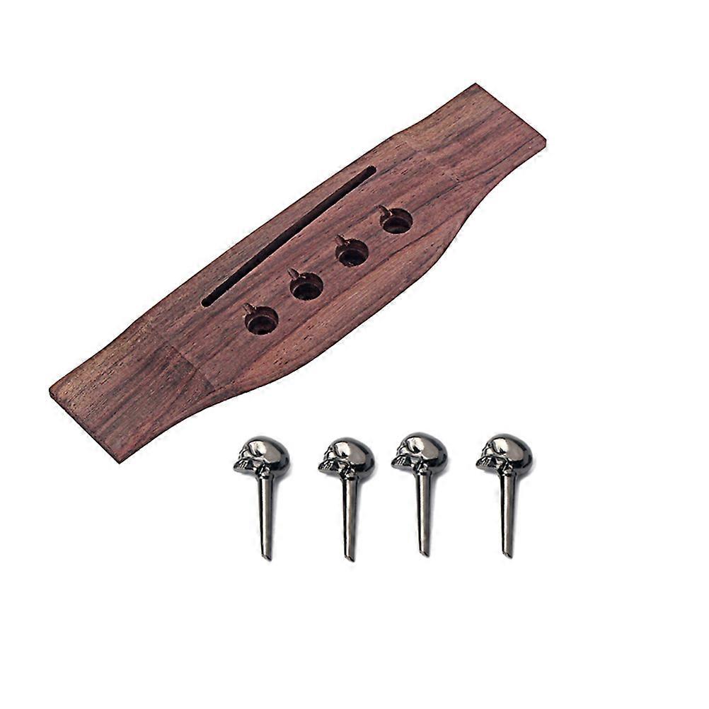 Acoustic Guitar Bridge Redwood Saddle for Thru Slotted 8 Strings Set