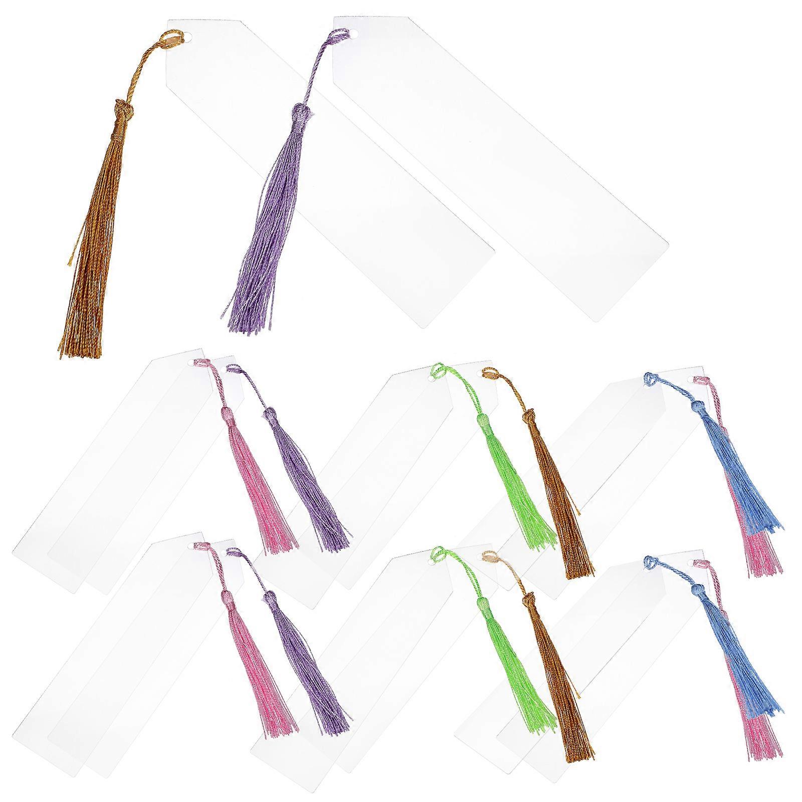 Tassel Bookmark Diy Blank Page Marker Triangular Shape Craft Making Waterproof Acrylic 15.00X4.00X0.10cm 1Set