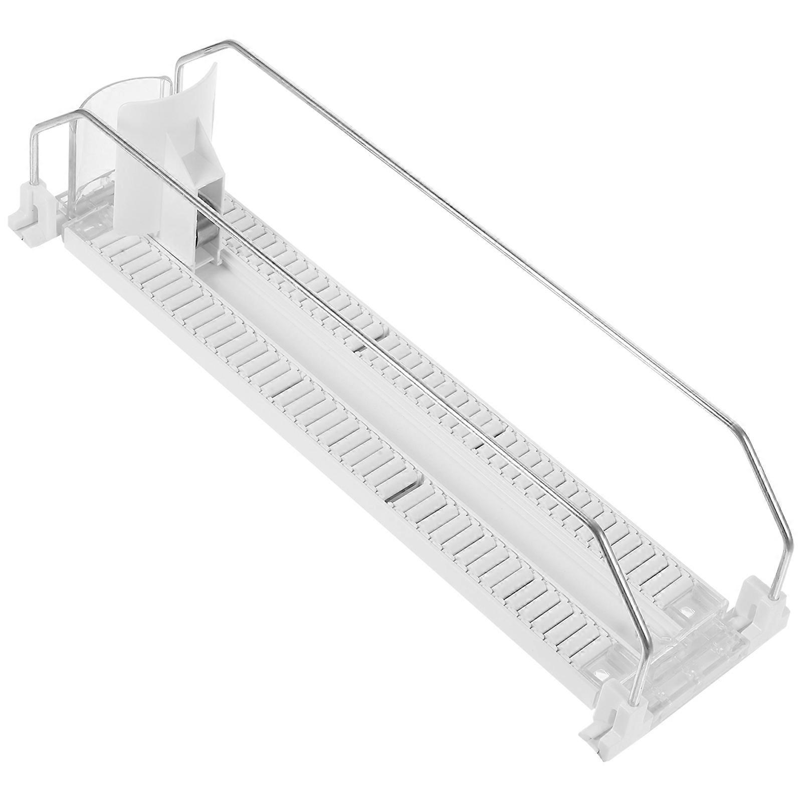 Self-Pushing Soda Can Dispenser Beverage Organizer for Kitchen Counter Reliable ABS Material 31.00X8.00X6.50CM White 1Set