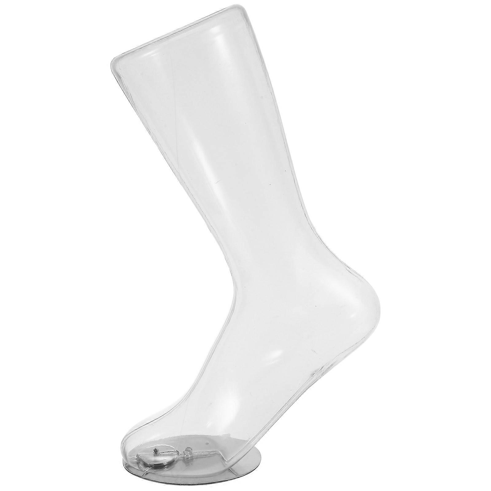 2Pcs Transparent Plastic Foot Model For Socks Display In Retail Stores And Photography Shoots Magnetic Stability Size 30X20X8.5CM