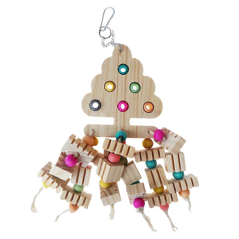 Colorful Wood Bird Chew Toy For Pet Birds Parrots And Parakeets 15X28CM Multi Entertainment 1Set