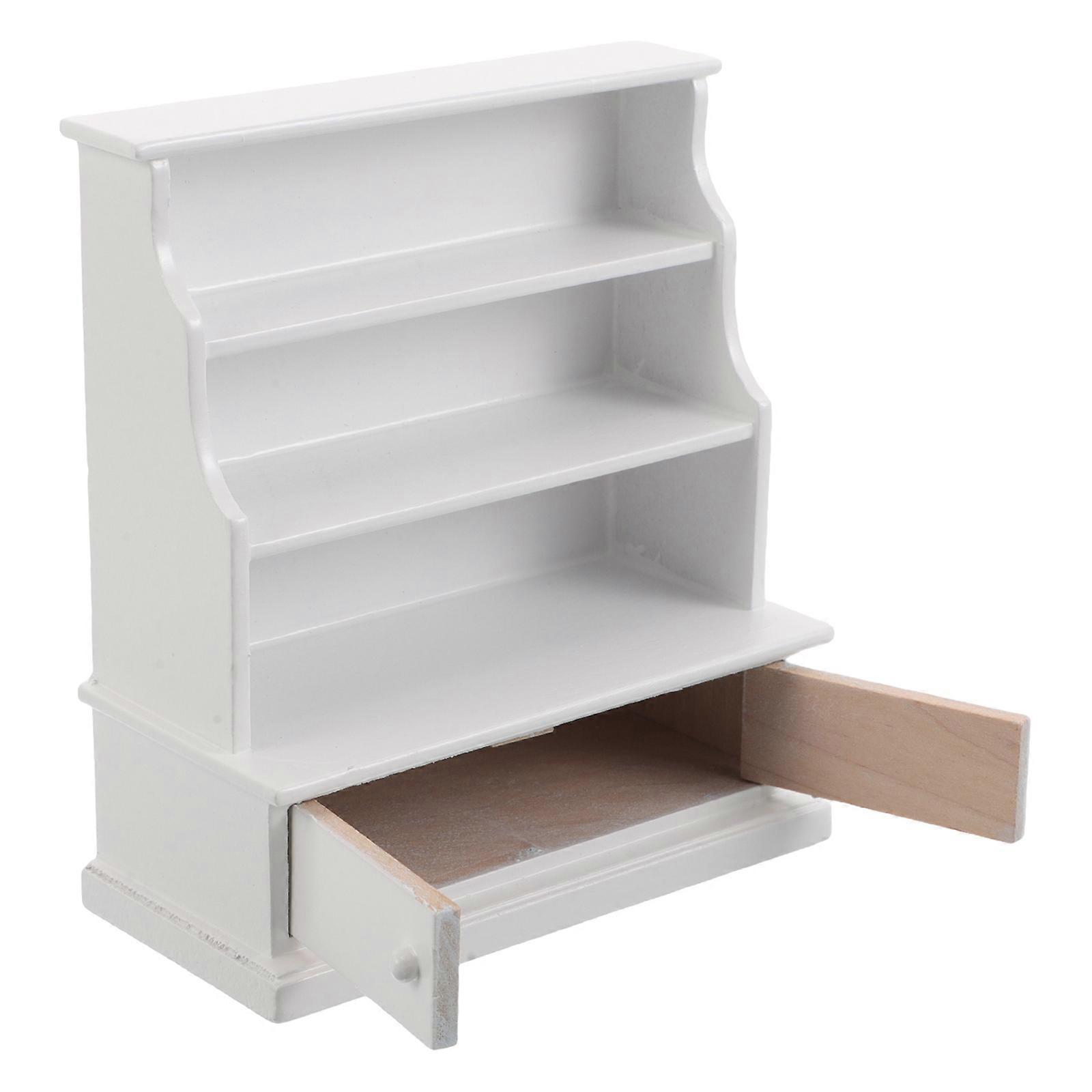 Miniature Wooden Bookshelf Dollhouse Bookcase for Display 5Pcs Set