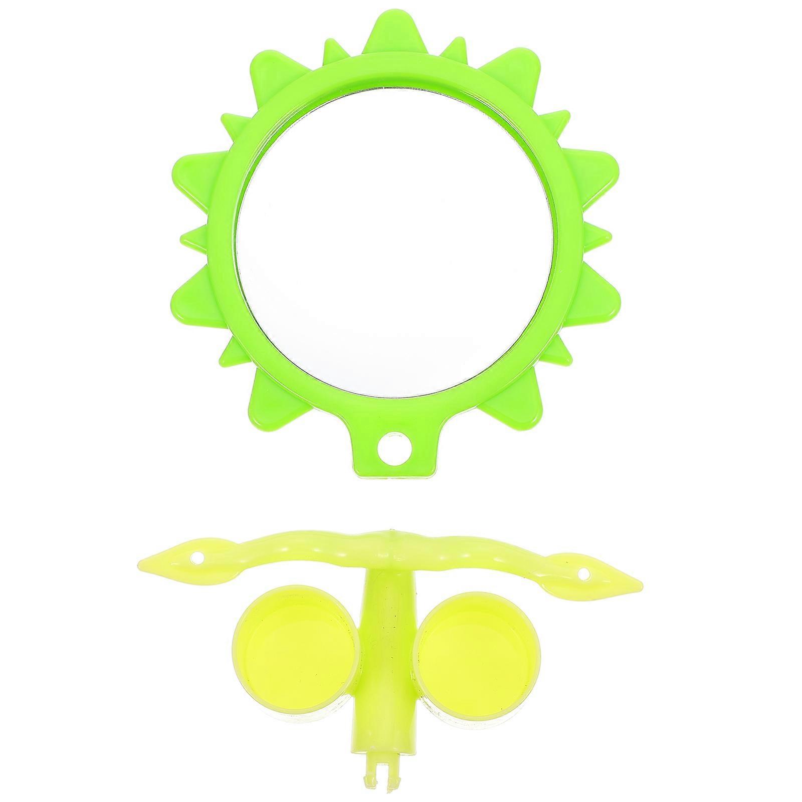 Green Plastic Hanging Food Container for Parrot Feeding Cup 1 Unit