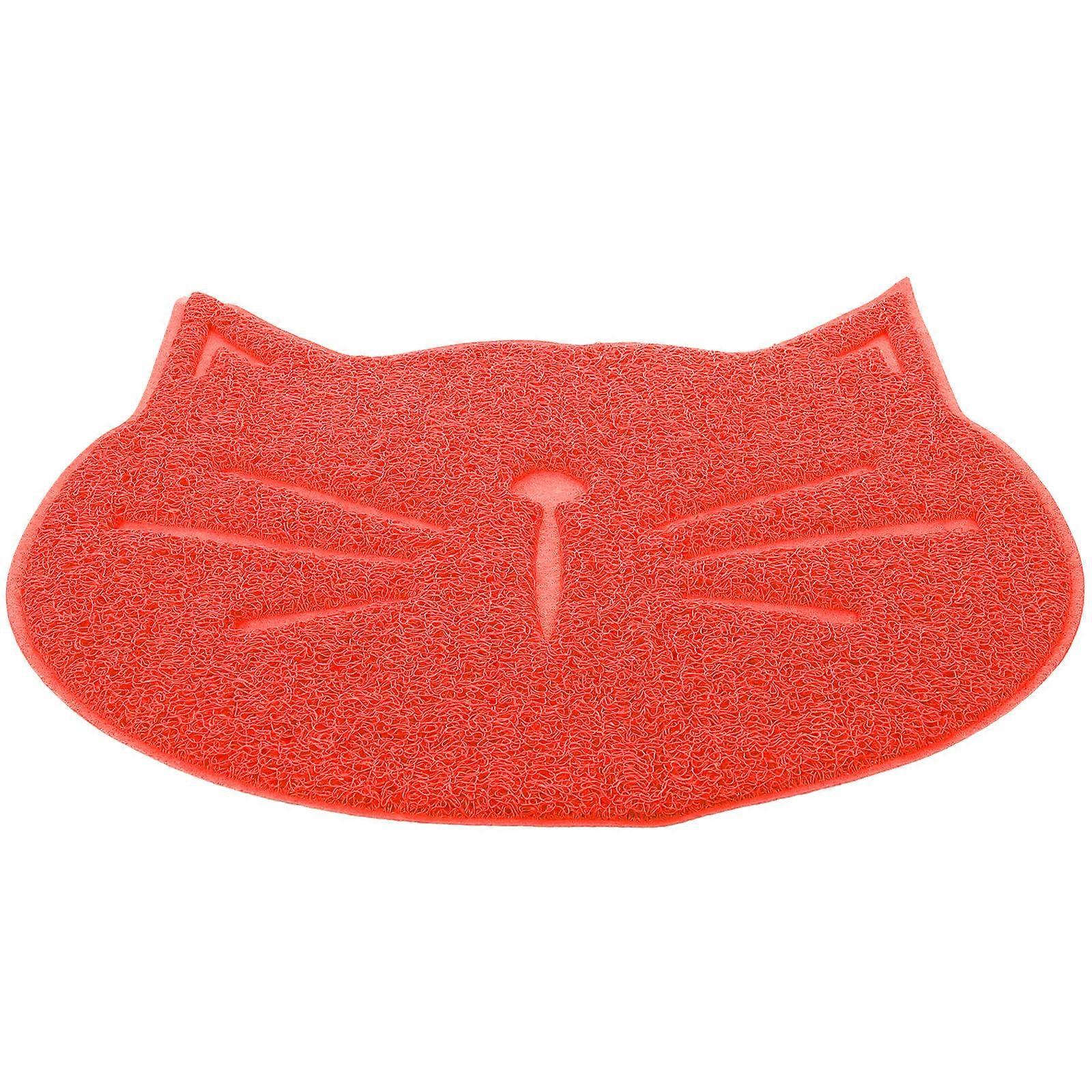 Reusable Cat Food Mat Puppy Bowl Mat for Home Use 2Pcs Pet Placemat Red