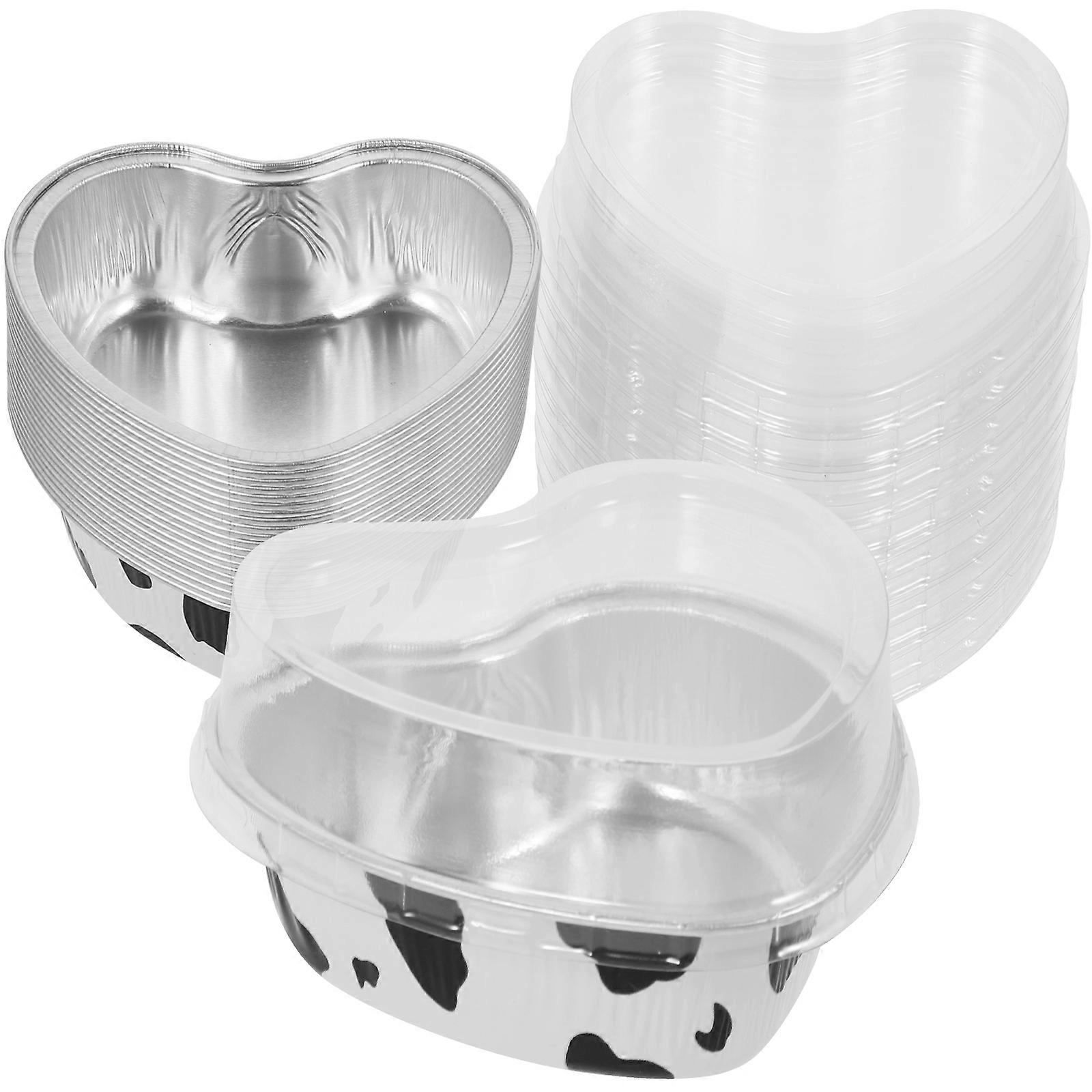 Transparent Heart Shaped Boxes With Lid Oven Safe For Cakes 20Pack