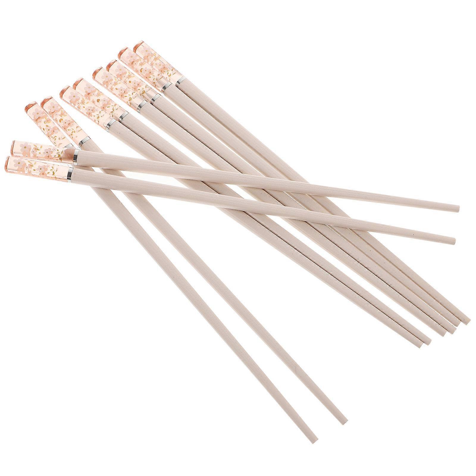Reusable Japanese Style Chopsticks Alloy Non-Slip Chopsticks 10Pairs