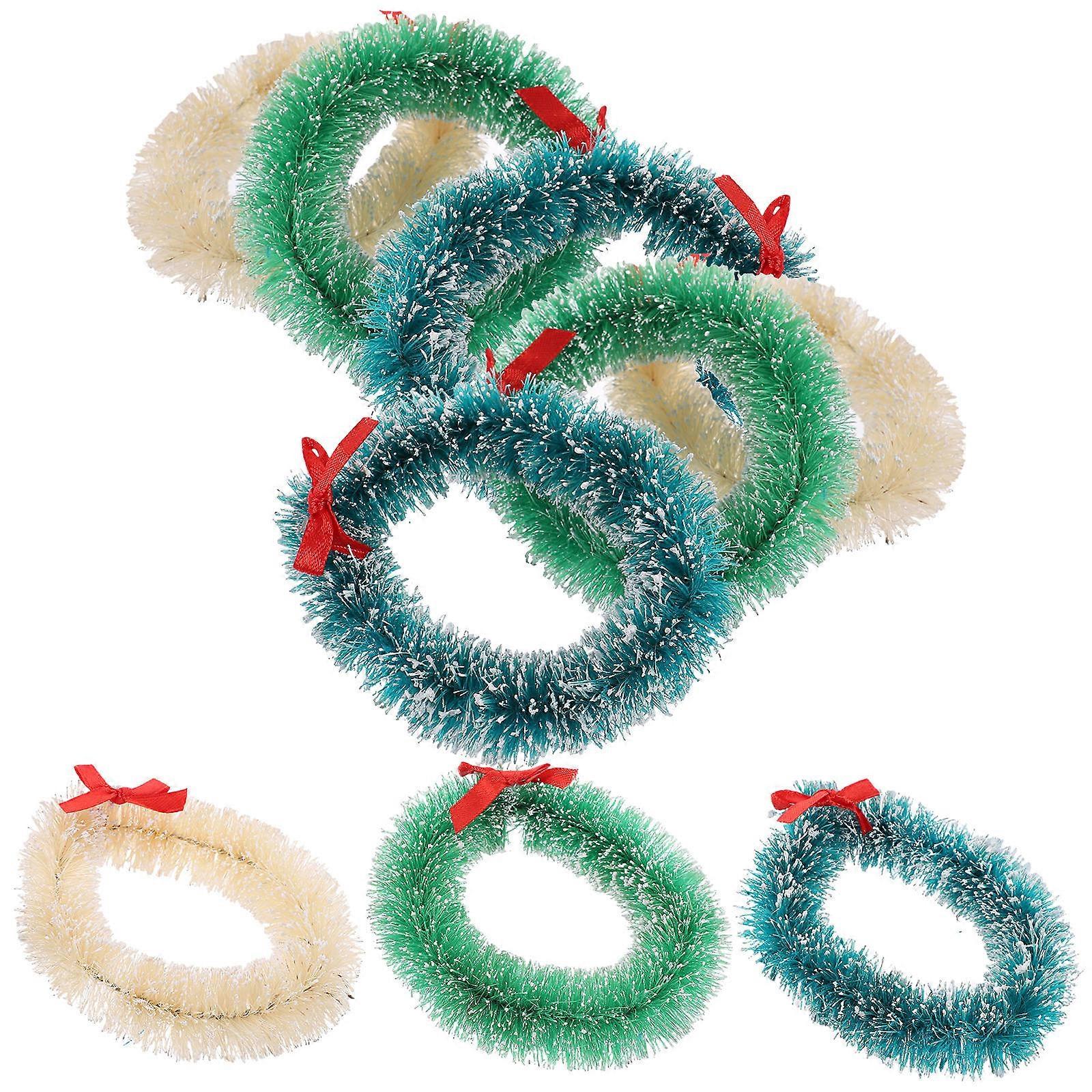 Bow Christmas Wreath DIY Small Christmas Wreath for Decor 9Pcs Xmas Tree Garland