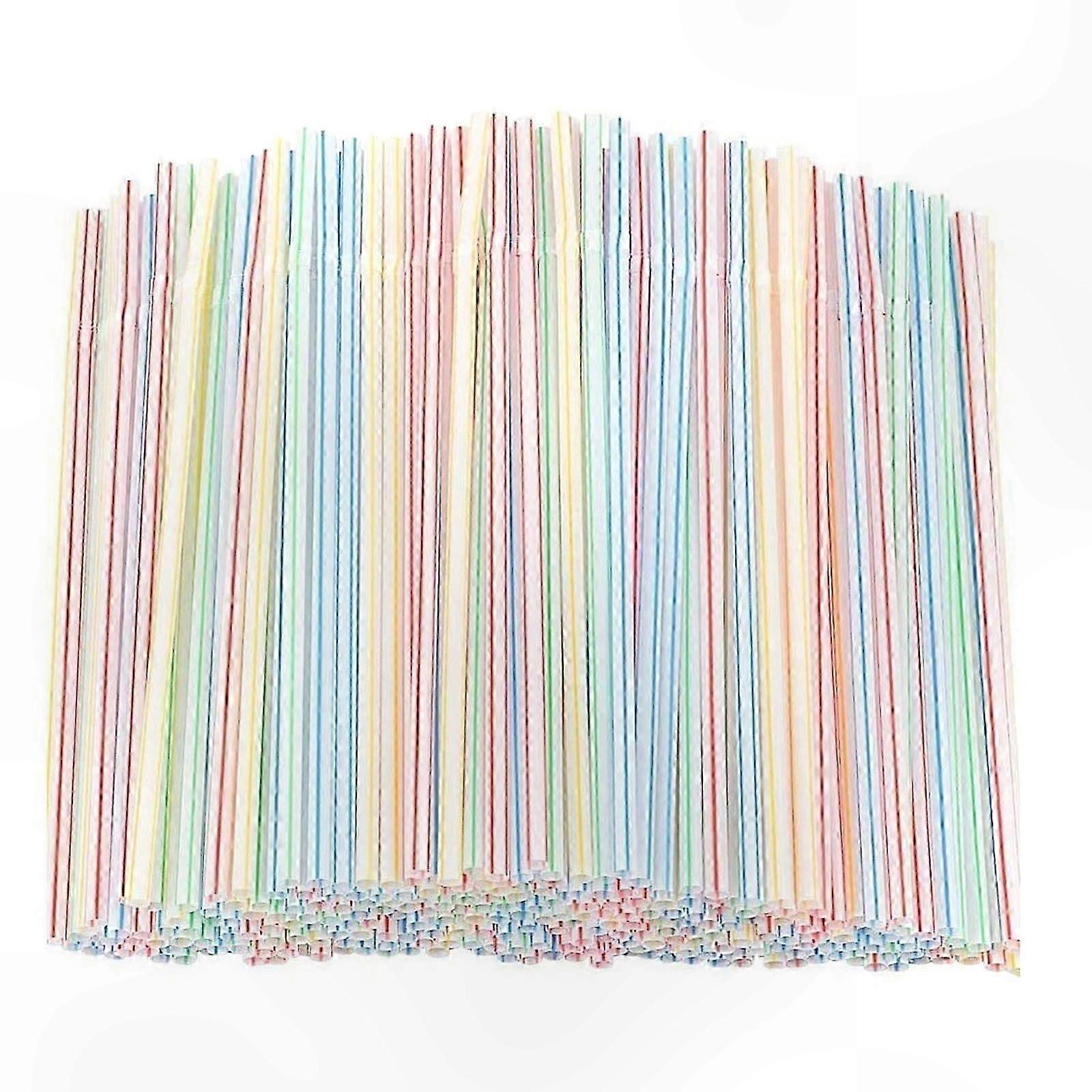 Reusable Plastic Straws in Assorted Colors for DIY Drinks 1500 Pack