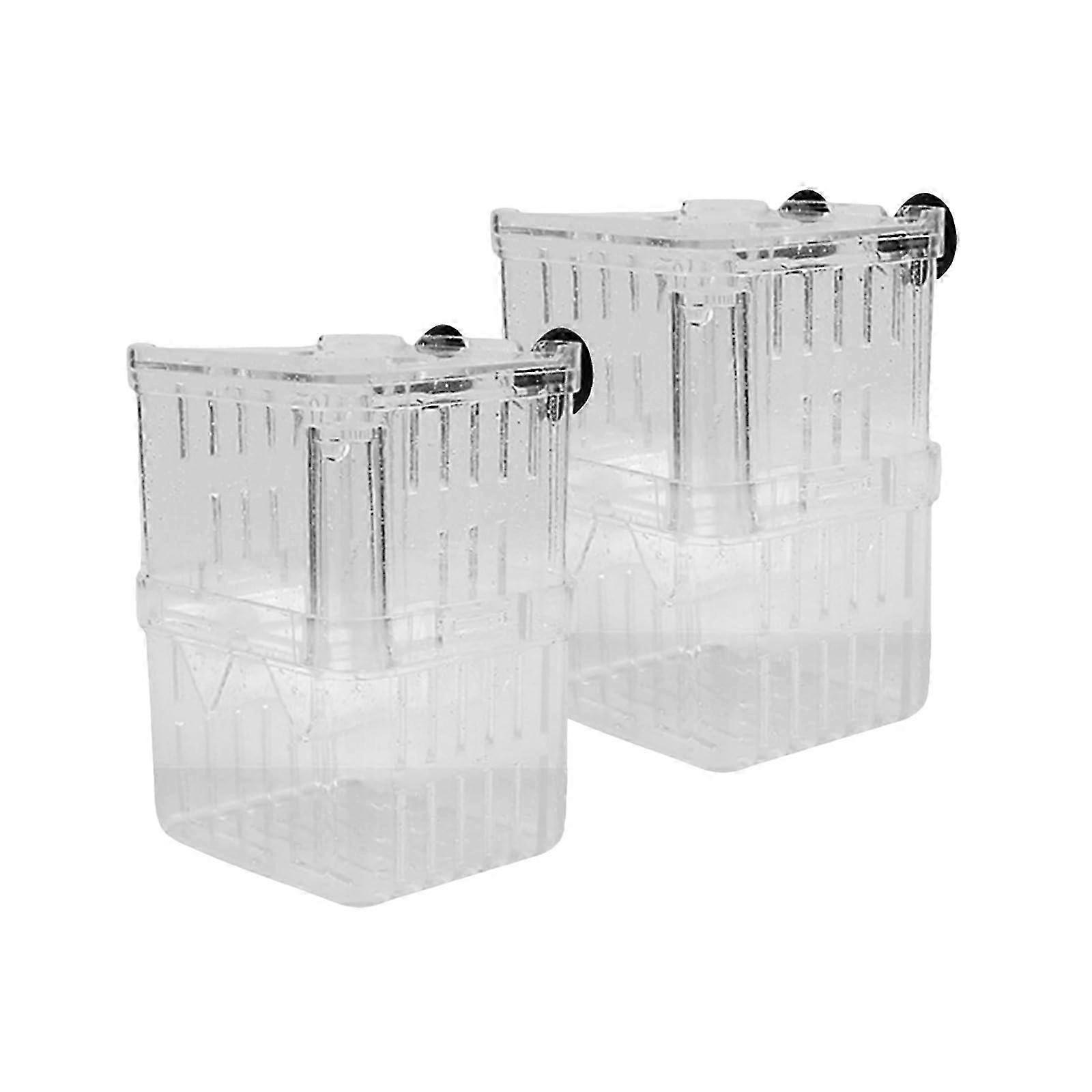 2pcs Plastic Aquarium Breeding Box with Double Compartment for Safe Incubation, Suction Isolation Container for Fish 2025