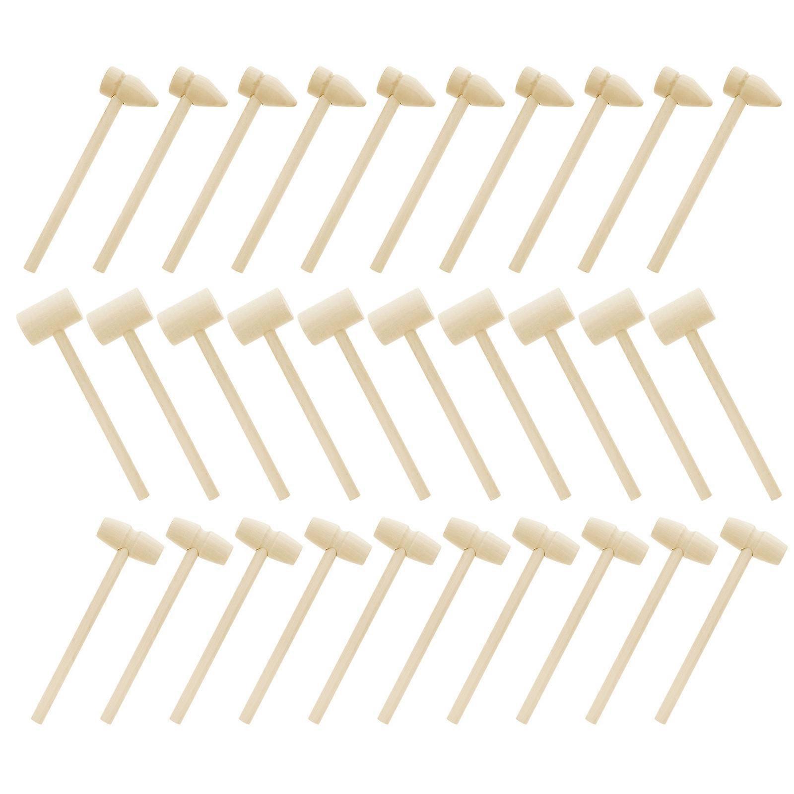 Multi-Functional Mini Wooden Hammers for Kids Playing 30Pcs Small Mallets