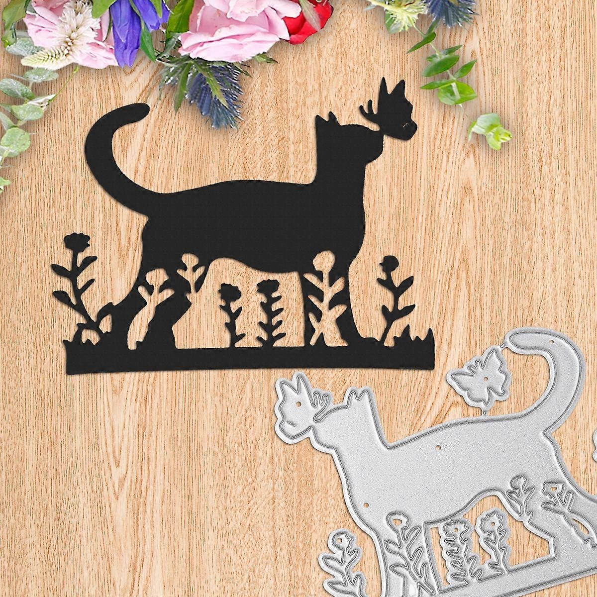 1PC Cat and Butterfly Metal Cutting Dies Die-cut Crafts Stencil Tool for DlY Handmade Scrapbook Cards
