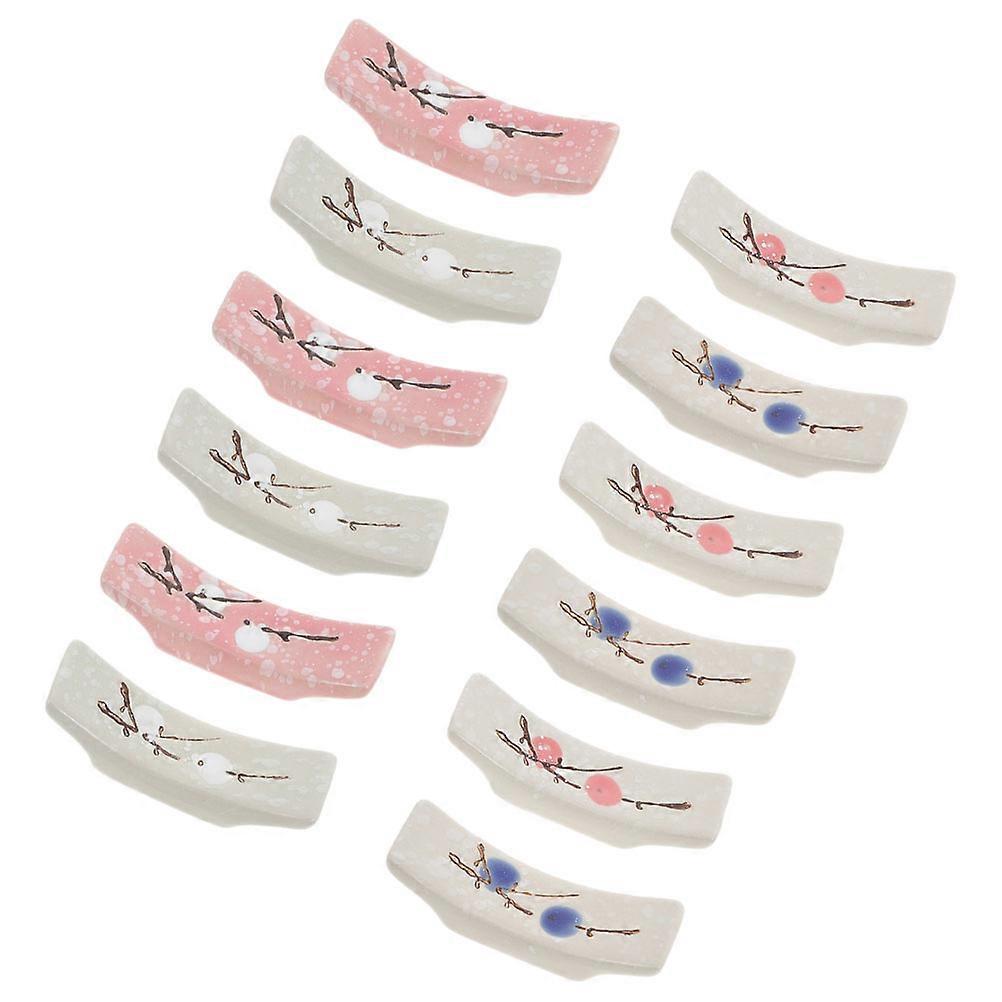 Multi-Functional Chopstick Holder Japanese Style Ceramic Dinnerware Stand 12Pcs