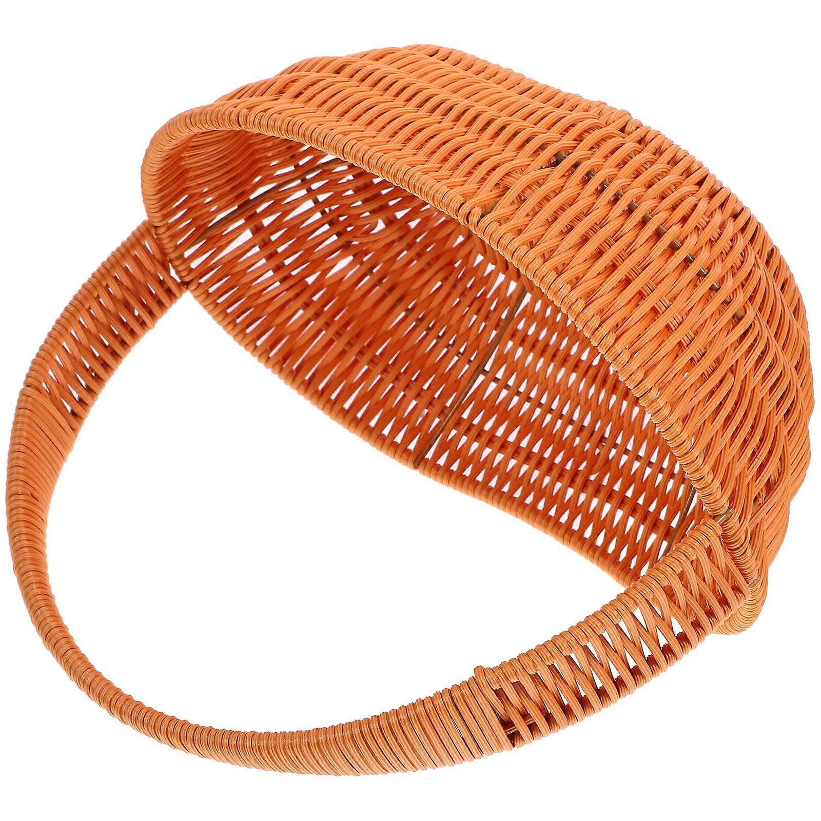 Woven Basket 2Pcs Practical Storage Holder Boat Shaped Picnic Use PP Material Lightweight Design