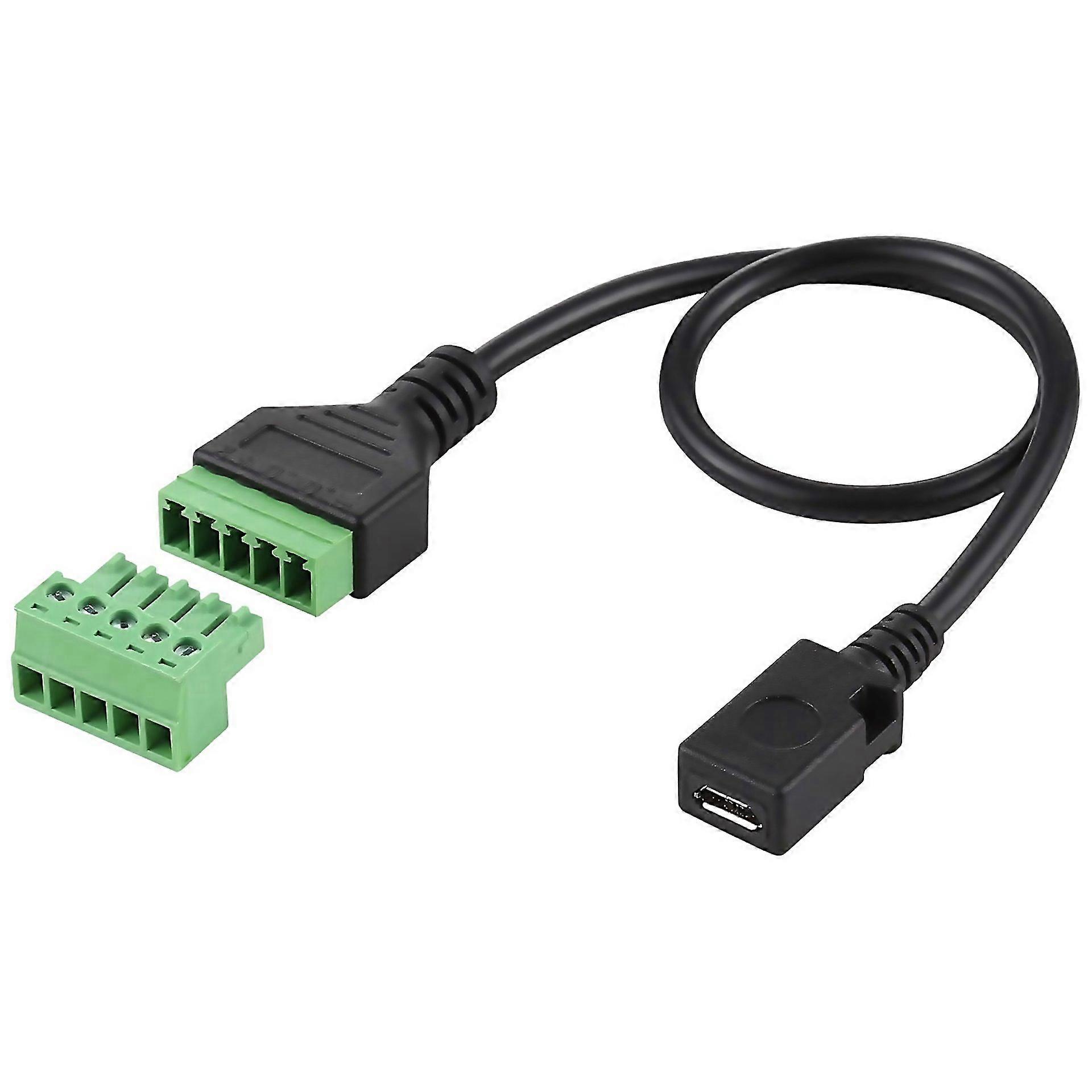 For Micro Usb Female To 5 Pin Pluggable Terminals Solderfree Usb Connector Solderless Connection Ada
