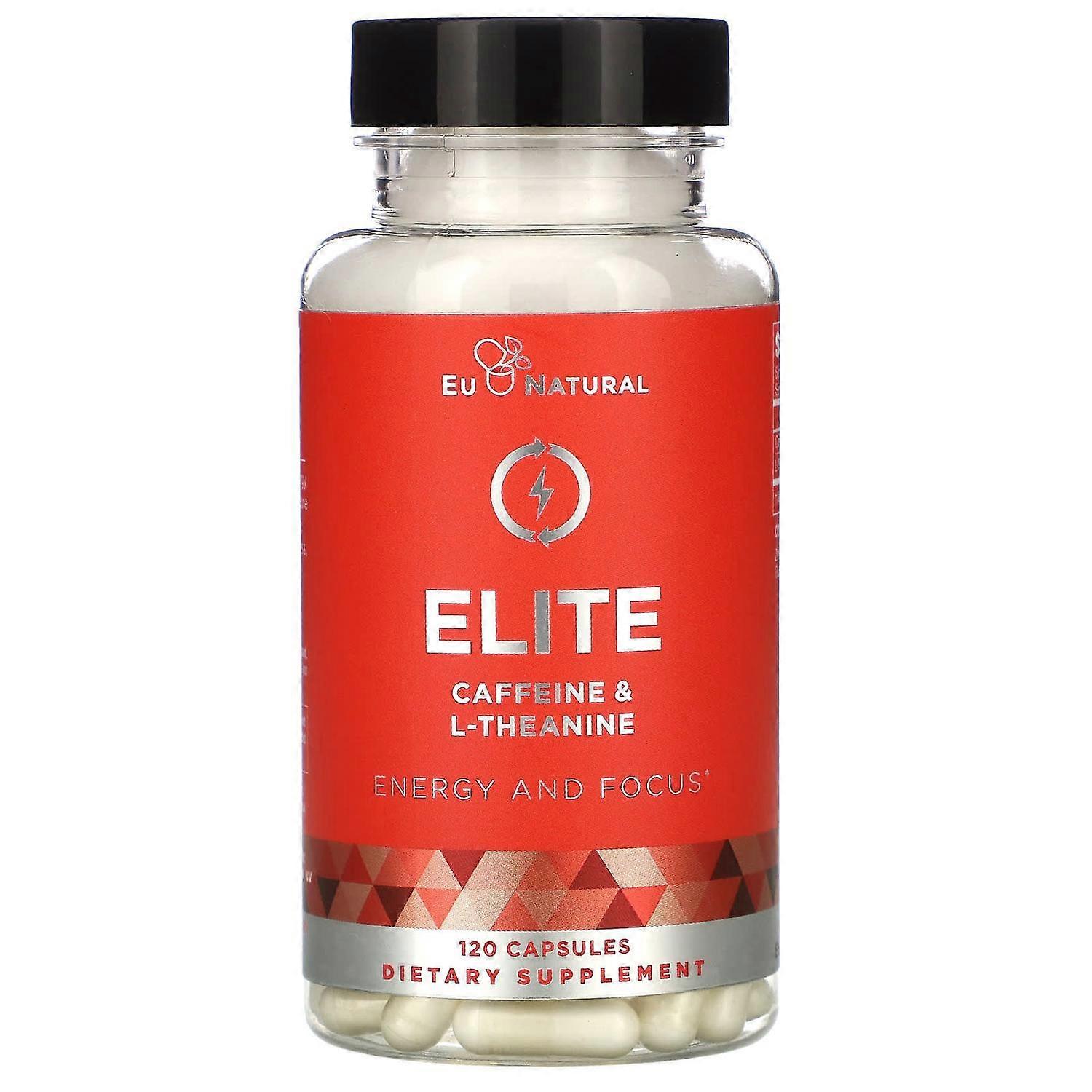 Eu Natural, ELITE, Caffeine & L-Theanine, 120 Capsules