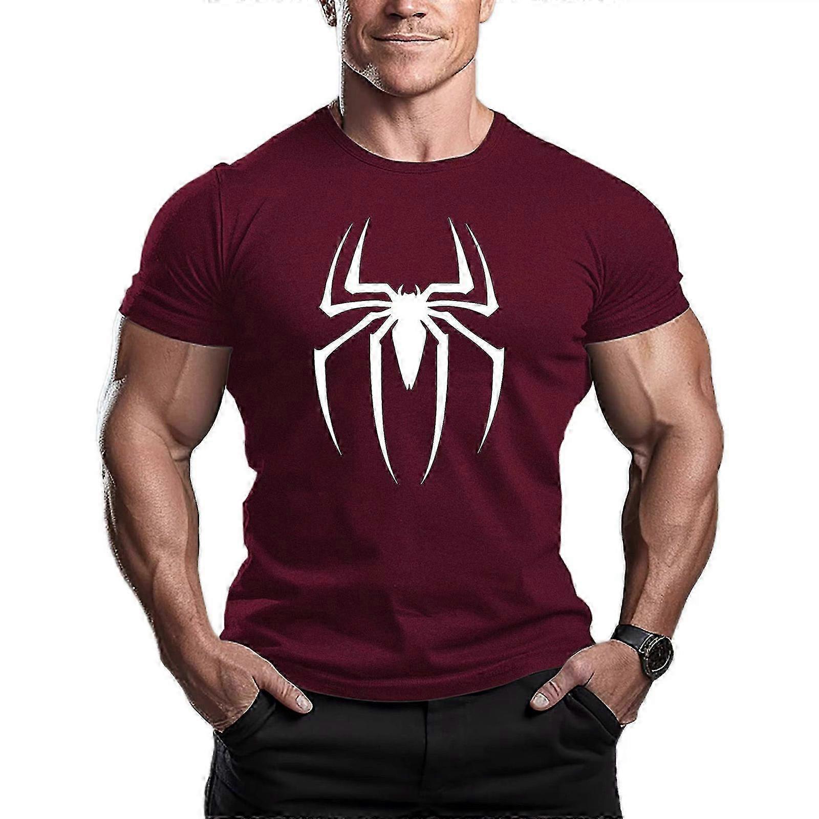Spider-man Gym Training Top Short Sleeve T-shirt For Mens