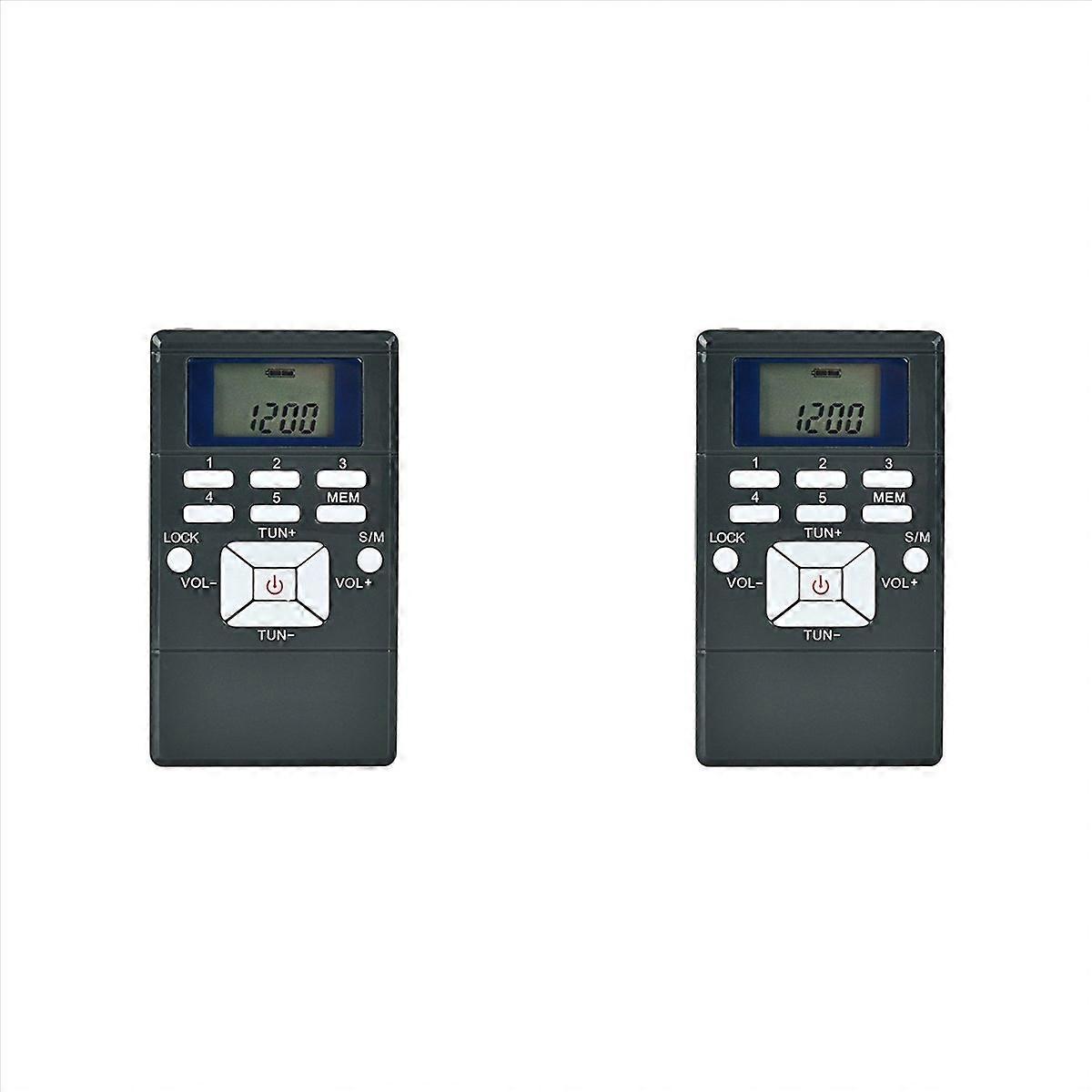 Mini Stereo FM Radio 1.2 Inch Digital Clock Receiver for Simultaneous Interpretation Clip-on Radio E