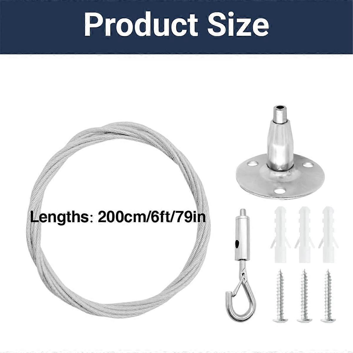 4 Pack 6ft Ceiling Sign Hanger Wire Kit, 2m Adjustable
