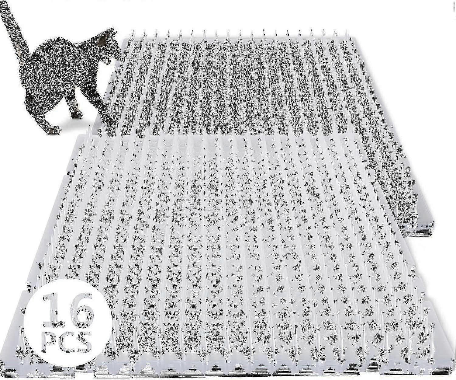 16 حزمة طارد القط في الهواء الطلق سكات حصيرة القطط الحصير البلاستيك مع المسامير واضح ارتفاع التدريب الرادع الأليفة حصيرة القط طارد الحصير