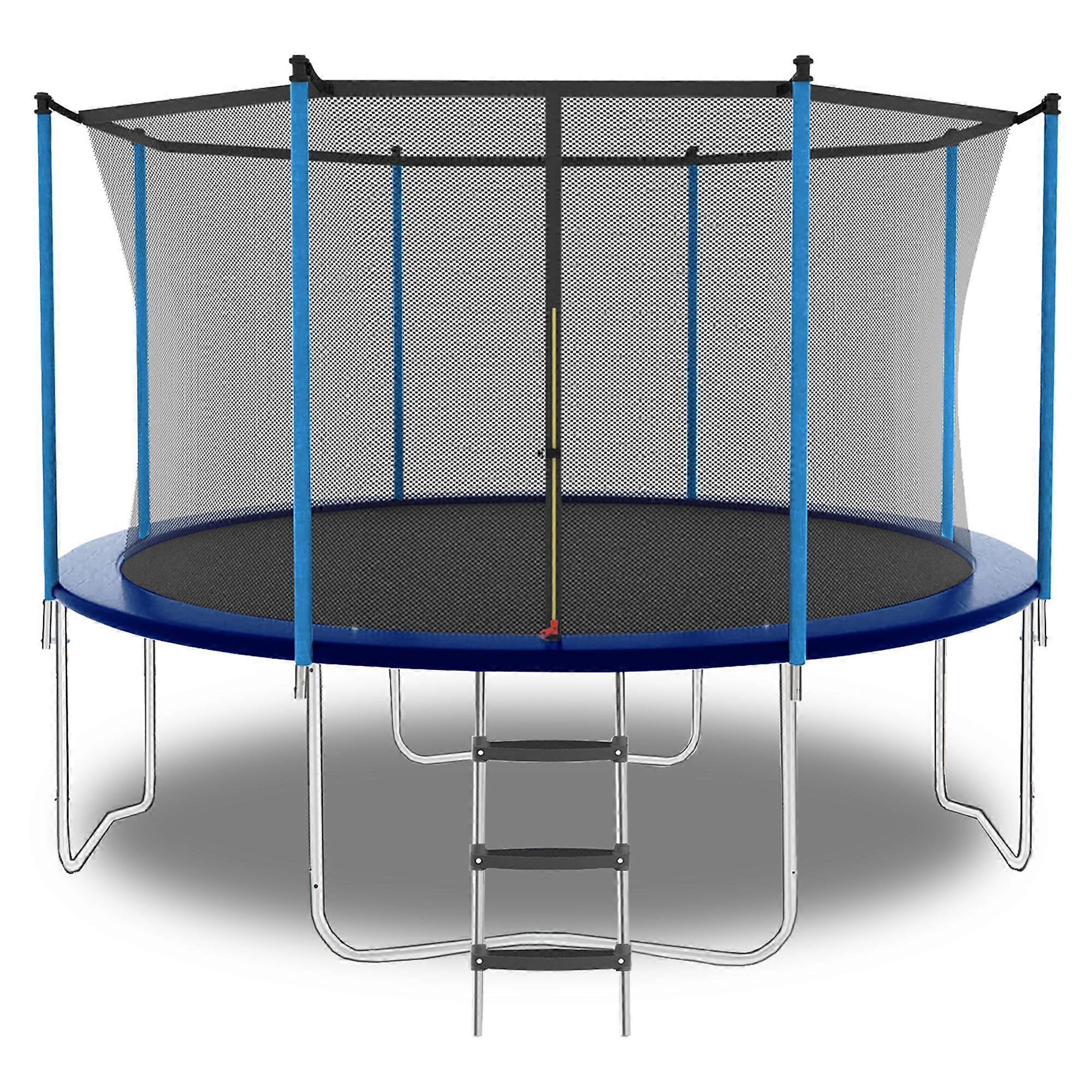 8FT Trampoline Safety Net Spring Pad Heavy Duty Steel Frame Blue