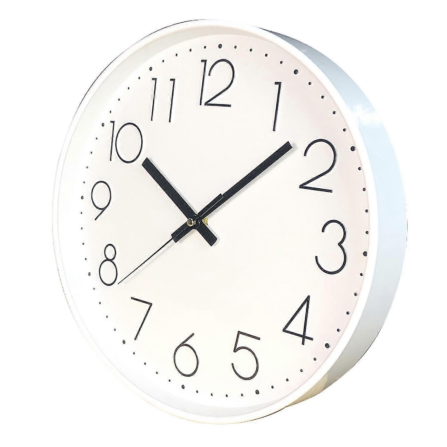 10 Inch Wall Clock Round Hanging Noiseless 3D Number Precise Anti-fog Mirror Surface Quartz Clock 25-26