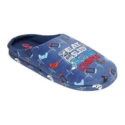 Floso Mens Gamer Game Controller Mule Slippers