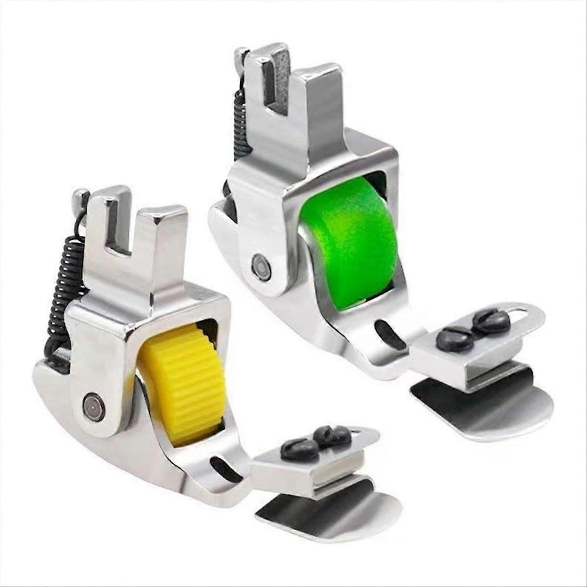 2Pcs Rolled Hem Presser Foot Adjustable Zipper Guide Hem Foot