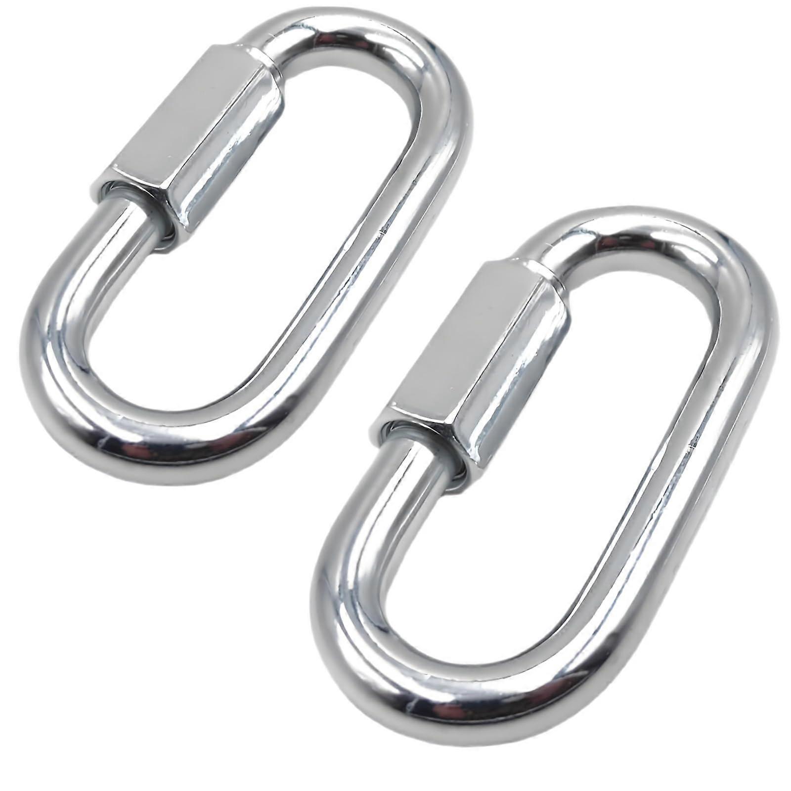 Locking Snap Ring 304 Stainless Steel Set Of 2 Heavy Duty Screw Chain Quick Link M12 Max Load 1.2 Tons Carabiner Locking