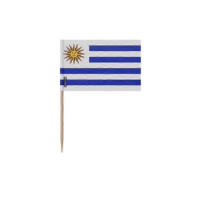 Toothpicks Uruguay Flag - 6.5 cm - 100 pieces - Adhesive plastic - Bamboo stick - Pixelforma
