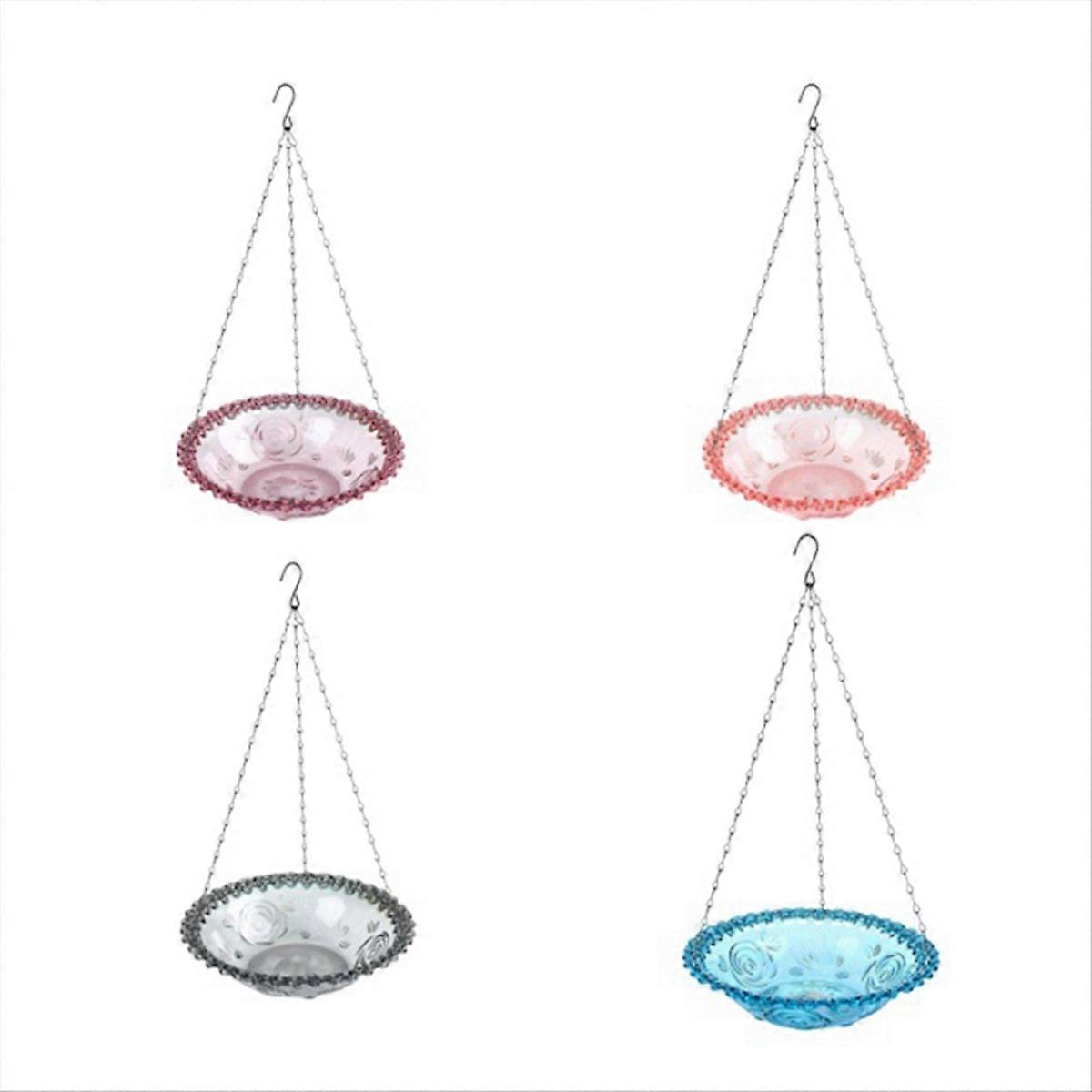 Bird Flower Shaped Hanging Bird Feeder Birdbath E