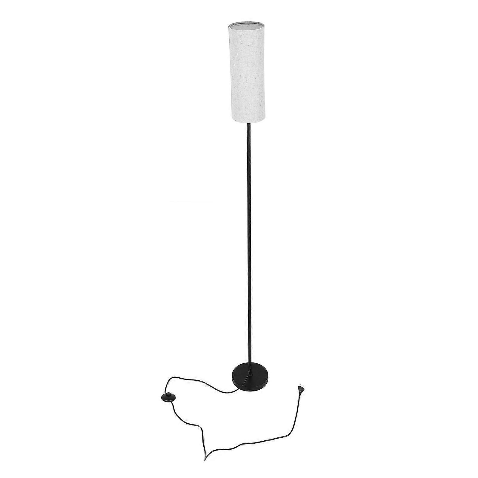 Floor Lamp with Linen Lampshade Iron Modern Minimalist Standing Lamp with E26 Bulb Foot Switch for Bedroom Living Room