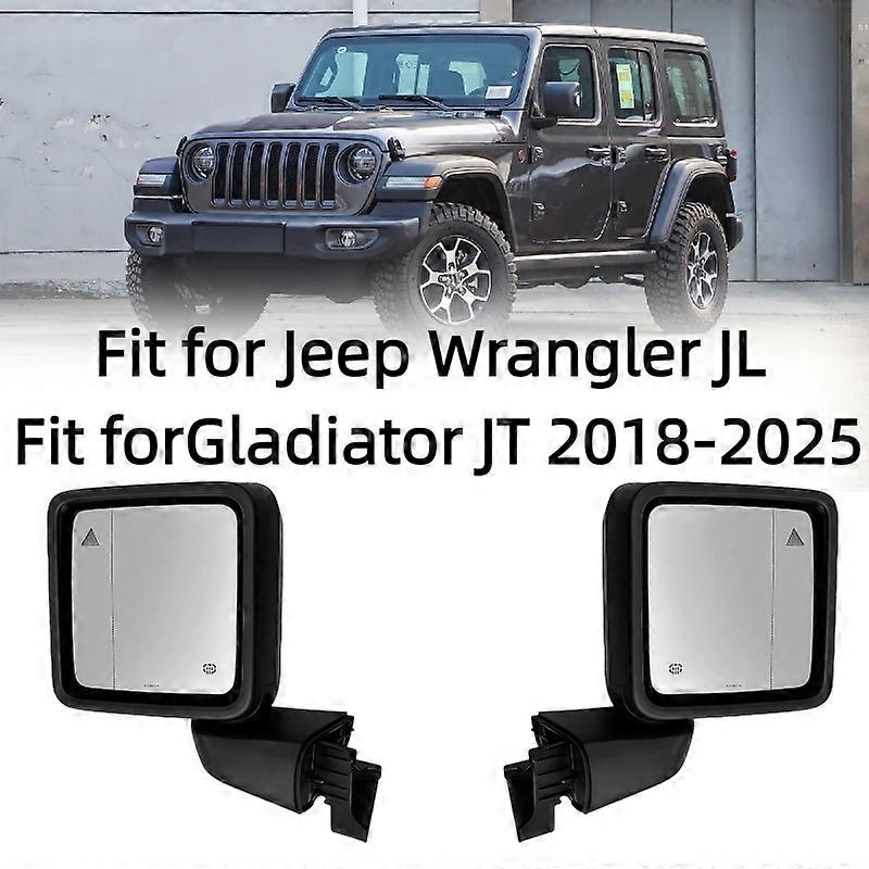 Applicable to 8 Wires Side Rearview Mirror Assembly For Jeep Wrangler JL Gladiator JT 2018-2025 With Heated Rearview Mirror Car Accessories