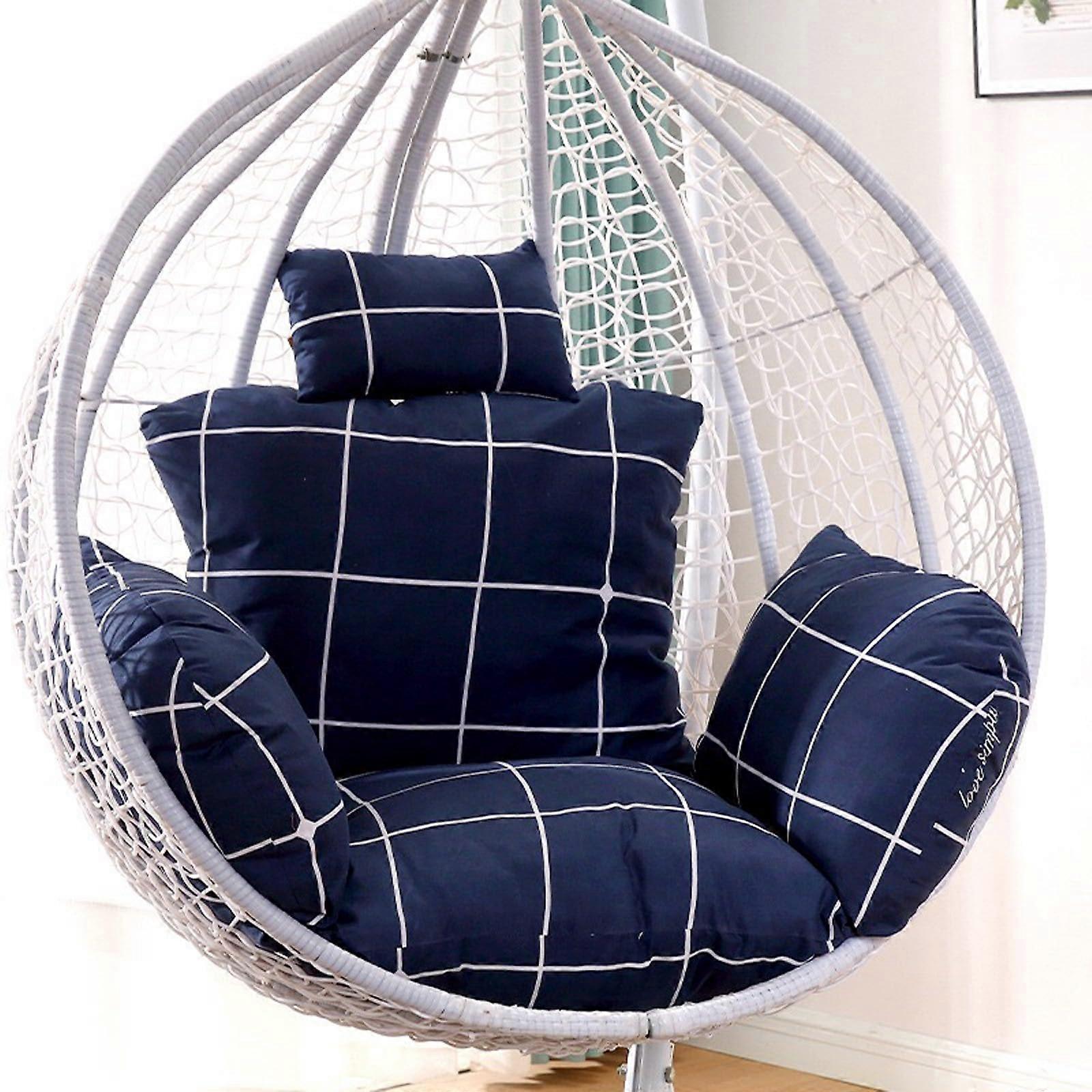 Hanging Chair Cushion Soft Rattan Egg Chair Pad Wicker Hammock Back Support For Balcony Patio U Size No Stand Included