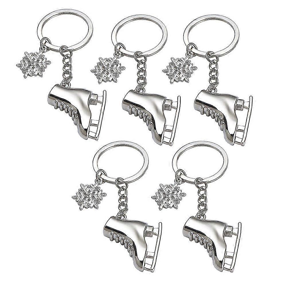 5 Pack Ice Skates Snowflake Keychain Gift 3d Skating Skate Shoe Key Ring For Winter Gift C