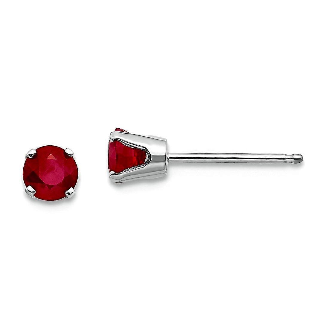 14k Solid Yellow Gold Ruby Stud Earrings Stud Earring for Women