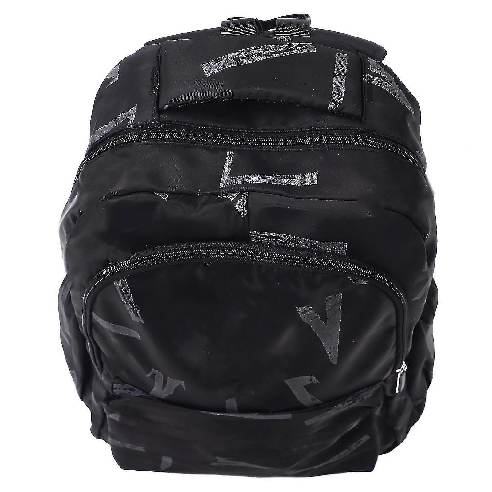 15 Inch Large Capacity Black Nylon Multi-Functional School Backpack
