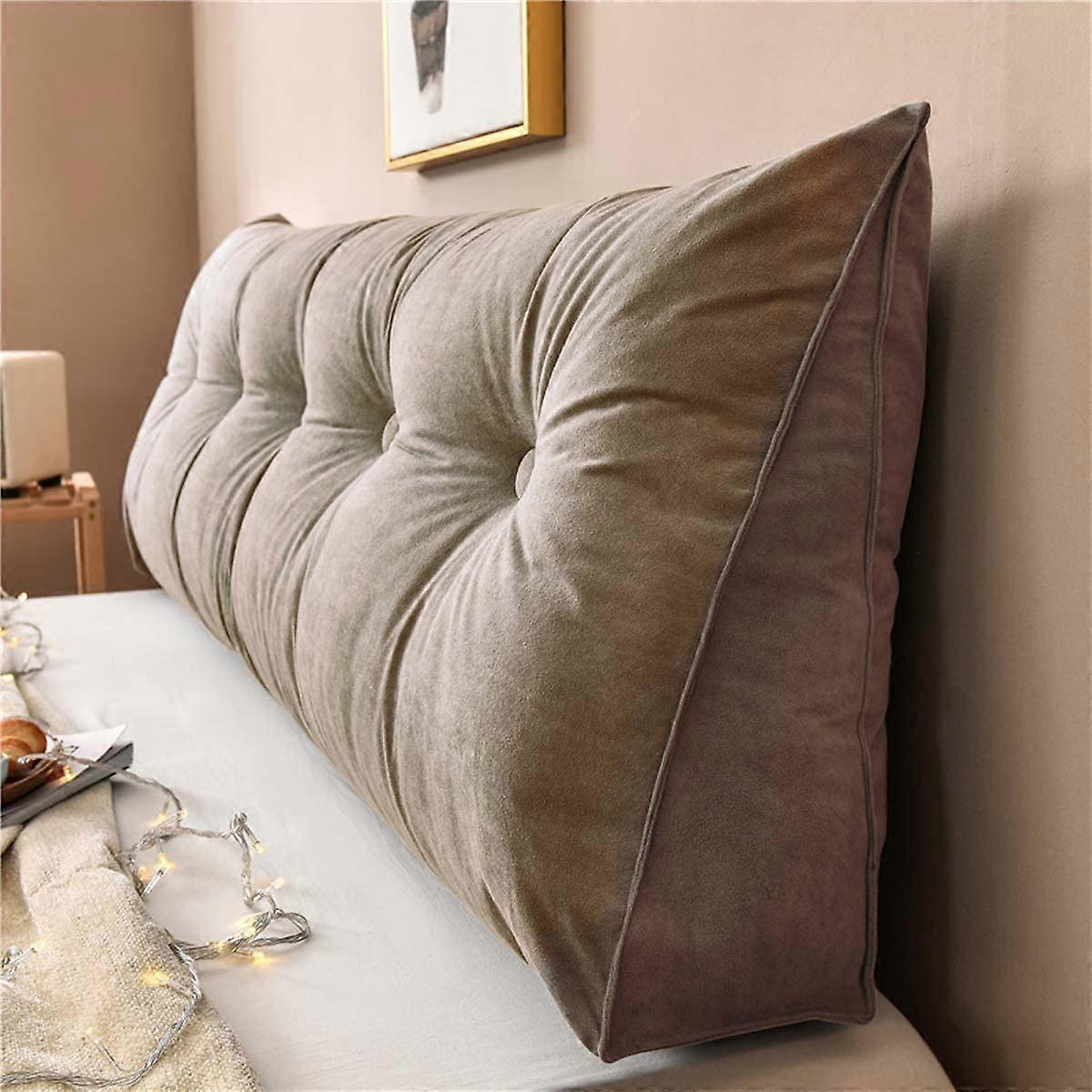 Wedge Pillow for Reading and Lumbar Support Soft Backrest Cushion for Sofa or Bed 100x50x20cm