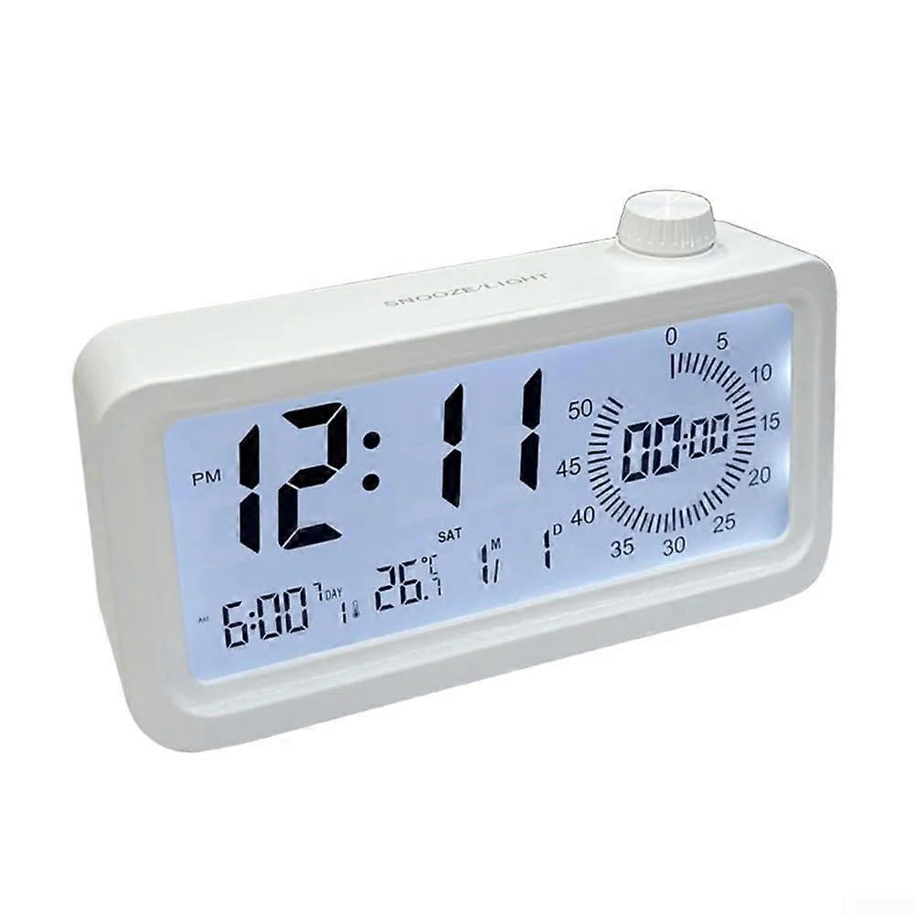 Visual Timer Clock with Dual LED Display, Motion Sensor, Adjustable Night Light for Bedroom, Living Room, Kids Room (White)