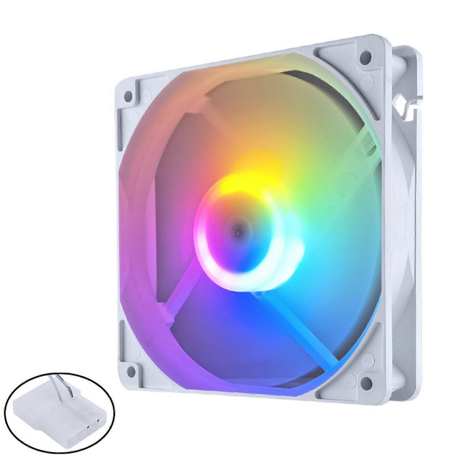 12cm 4Pin Quiet High Airflow PC Case Fan 45CFM Color LED Lighting Forward Airflow Durability ABS Material  White