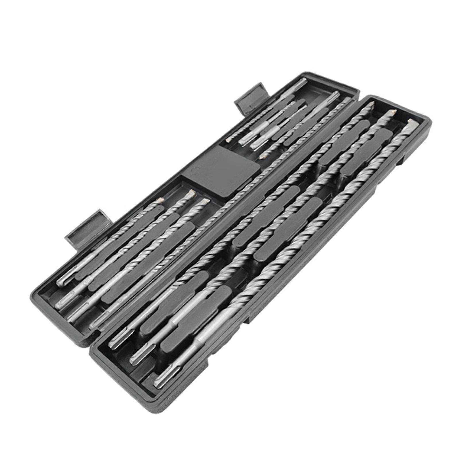 11Pcs Wall Brick Block Electric Hammers Masonry Drilling Bits Electric Hammers Drill Bits with Storage Case Multicolor