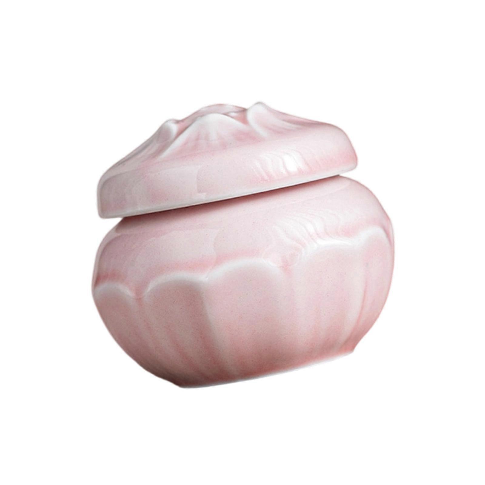 Mini Ceramic Organizers Jar With Floral Pattern Space Saving Design For Bathroom Countertops Shelves Multicolor