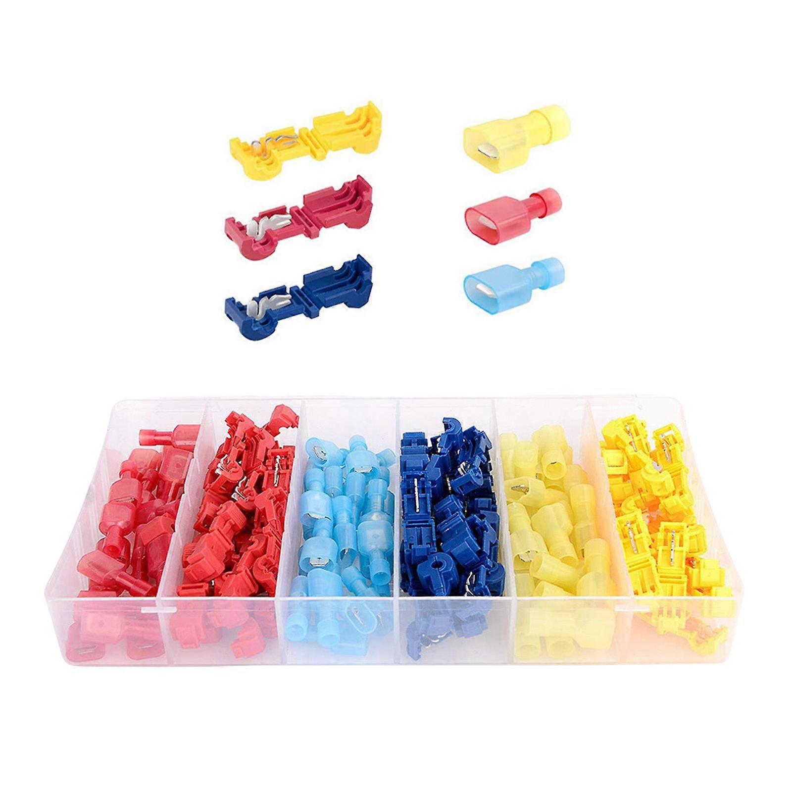 Practical 120Pcs Tap Wiring Connectors Self Stripping Quick Splices Terminals Accessory for Electrical Connections Multicolor