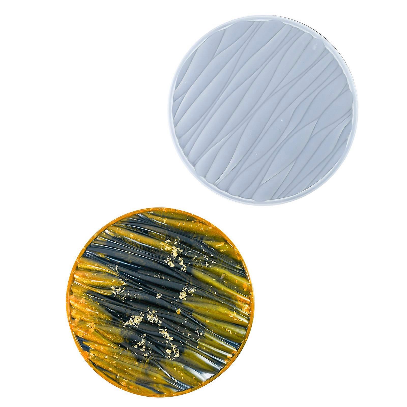 Multi Functional Silicone Mold With Waved Pattern Innovative Waved Teas Cup Coaster Silicone Mold for Art Project Multicolor