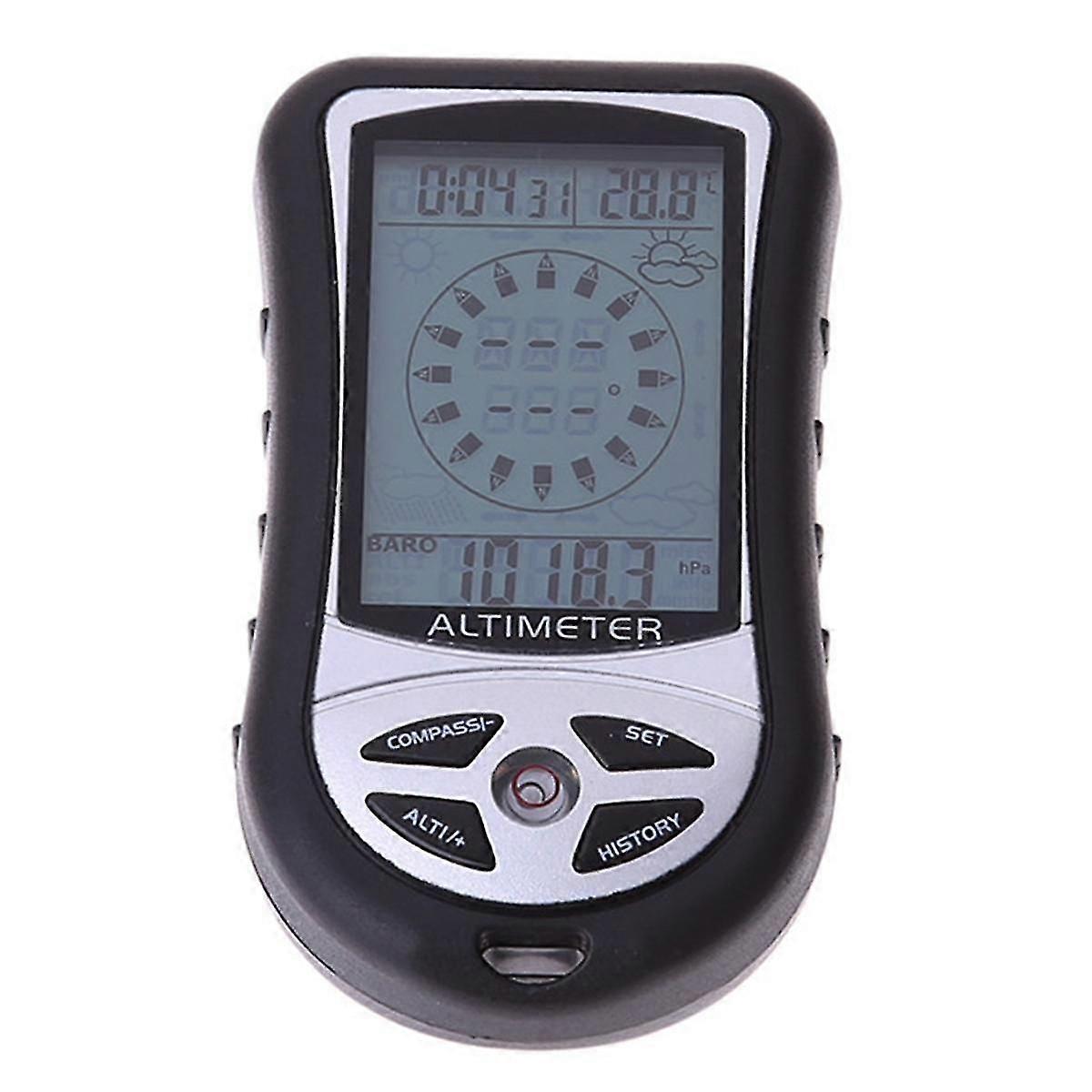 8-In-1 Altitude Meter Altimeter Portable Altitude Barometer for Mountain Climbing Multifunctional Electronic Altimeter