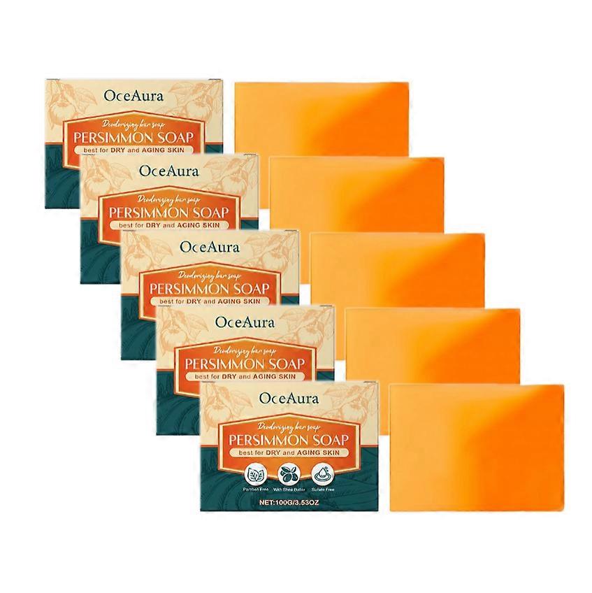 1-5x Persimmon Soap for Body Odor, Soap Odor Eliminating Persimmon Soap Bar